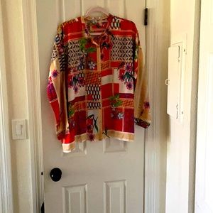 Johnny Was beautiful button down blouse